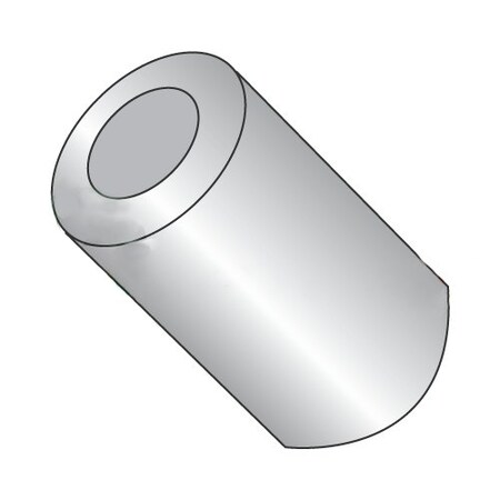 Newport Fasteners Round Spacer, #4 Screw Size, Plain Aluminum, 1/8 in Overall Lg, 0.114 in Inside Dia, 1000 PK 221010